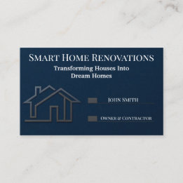 Cartão De Visita Renovações de Casa Inteligente Corretores & Imóvei