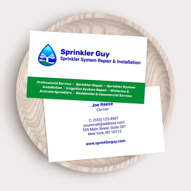 Cartão De Visita Reparação e instalação do pulverizador (Criador carregado)