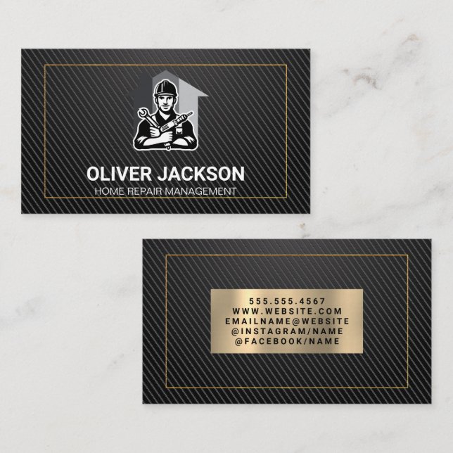 Cartão De Visita Reparador de Casa de Construção | Construtores (Frente/Verso)