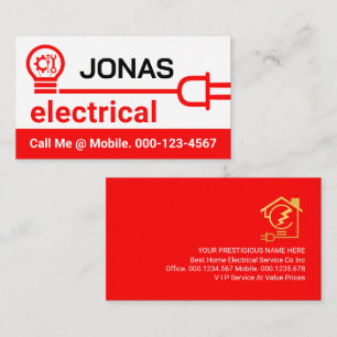Cartão De Visita Reparar Circuito de Tomada de Energia de Lâmpada e