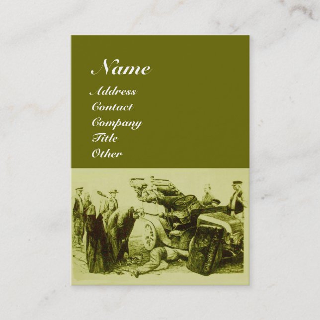 Cartão De Visita REPARO AUTOMÁTICO - AUTOMOTIVO, verde vermelho (Frente)