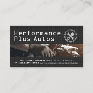 Cartão De Visita Reparo Automático Autos de Desempenho Mecânico