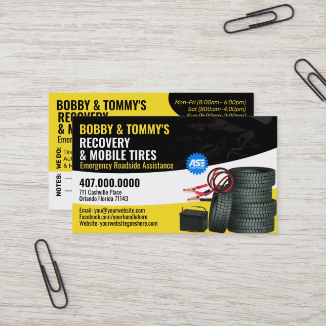 Cartão De Visita Reparo Automático de Recuperação de Emergência na  (Frente/Verso In Situ)