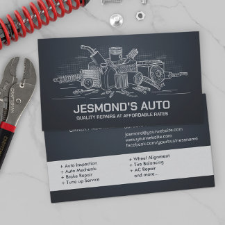 Cartão De Visita Reparo Automático de Veículos - Mecânico