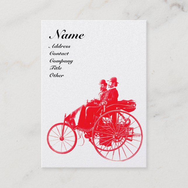 Cartão De Visita REPARO AUTOMÁTICO DO MONOGRAMA Vermelho (Frente)