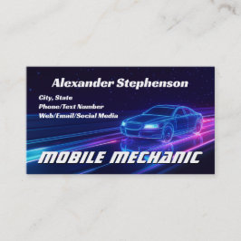 Cartão De Visita Reparo Automático Mecânico Móvel Compro Purple Neo