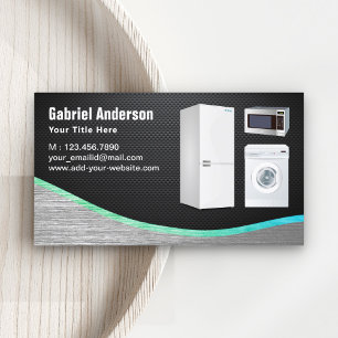 Cartão De Visita Reparo de aparelhos domésticos de aço com fibra de
