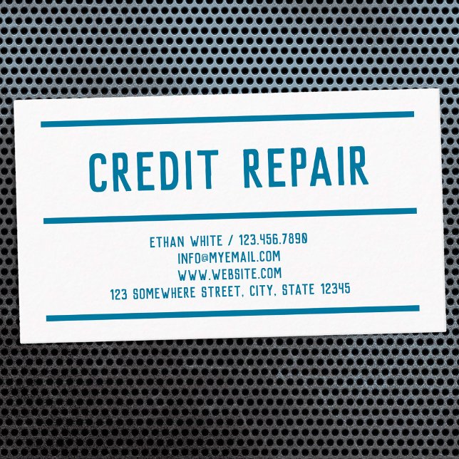 Cartão De Visita 🤝 Reparo de Crédito Simples (Simple Credit Repair Business Cards)