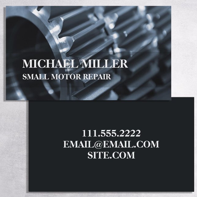 Cartão De Visita Reparo de motor pequeno (Small Engine Repair Business Cards)