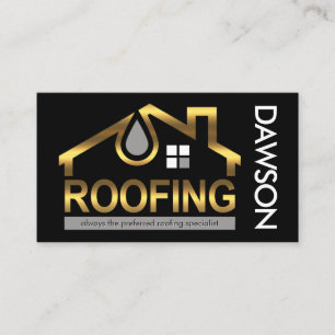 Cartão De Visita Reparo de Telhado Gold Home Roof