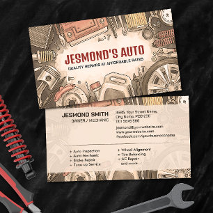 Cartão De Visita Reparo de Veículos Automotores - Mecânico