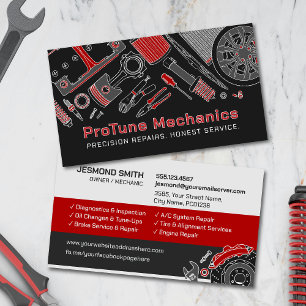 Cartão De Visita Reparo de Veículos Automotores - Mecânico de Carro