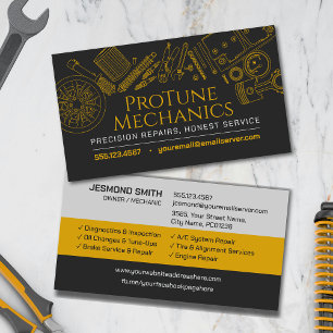 Cartão De Visita Reparo de Veículos Automotores - Mecânico de Carro