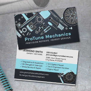 Cartão De Visita Reparo de Veículos Automotores - Mecânico de Carro