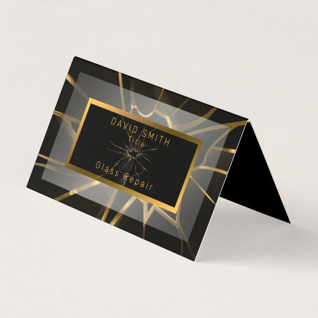 Cartão De Visita Reparo de Vidro Profissional Moderno (Frente)