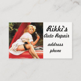 Cartão De Visita Reparo do carro do Pinup