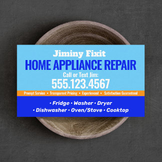 Cartão De Visita Reparo do Home Appliance