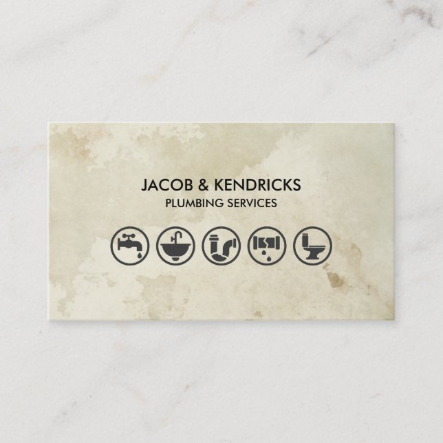 Cartão De Visita Reparo inicial de canalização do canalizador (Frente)