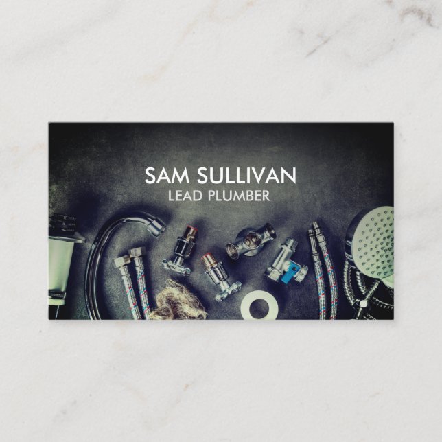 Cartão De Visita Reparo inicial de canalização do canalizador (Frente)