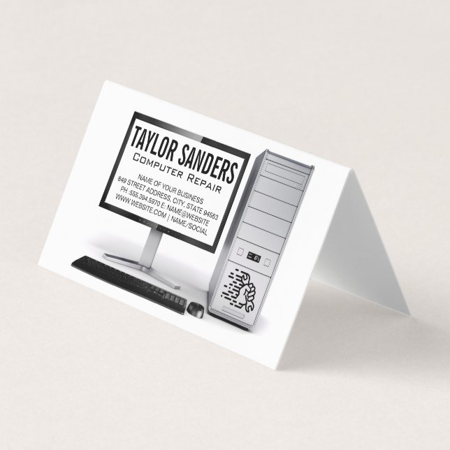 Cartão De Visita Reparo Técnico de Computador (Frente)