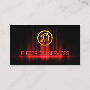 Cartão De Visita Reparos de Eletricista da Onda Elétrica Vermelha