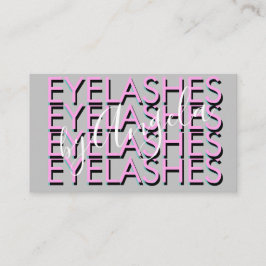 Cartão De Visita Repetição a Negrito Eyelashes Salon Unhas Rosa