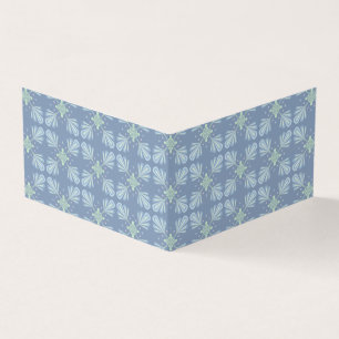 Cartão De Visita Repetição abstrata floral azul pastel