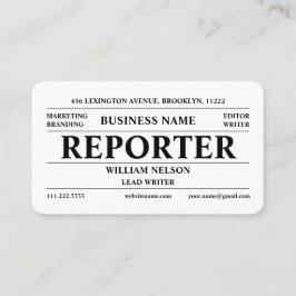 Cartão De Visita Repórter Jornalista