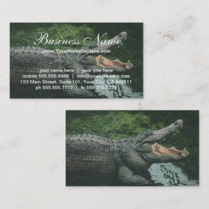 Cartão De Visita Répteis Crocodilos, Vida Animal Marinha Vintage