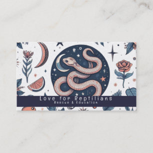 Cartão De Visita Resgate de Répteis de Cobras Modernas Florais