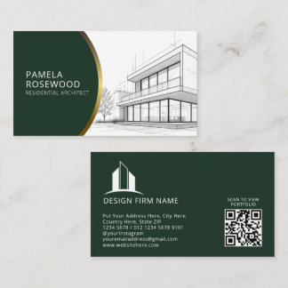 Cartão De Visita Residential Architect | Green & Gold Architecture