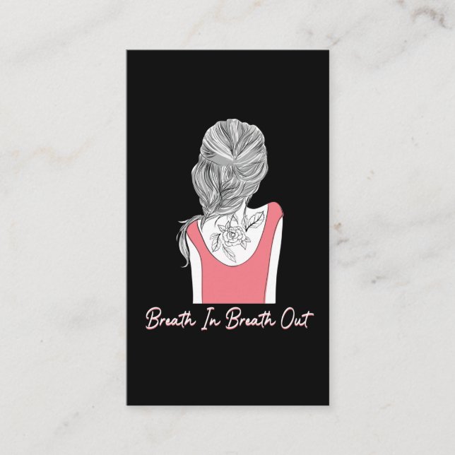 Cartão De Visita Respirar Garota de Tatuagem de Sensibilização para (Frente)