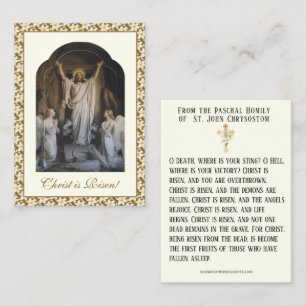 Cartão De Visita Ressurreição Páscoal de Cristo Oração Pascual