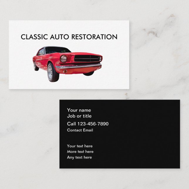 Cartão De Visita Restauração Automática Clássica (Frente/Verso)