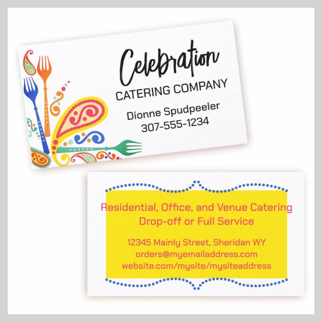 Cartão De Visita restauração coletiva de cozinhar de chef de partid (Criador carregado)