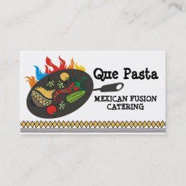Cartão De Visita Restauração flamejante do frigideira da culinária