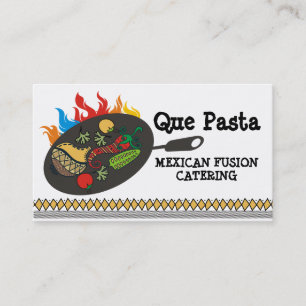 Cartão De Visita Restauração flamejante do frigideira da culinária