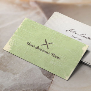 Cartão De Visita Restauração floral do teste padrão do cozinheir