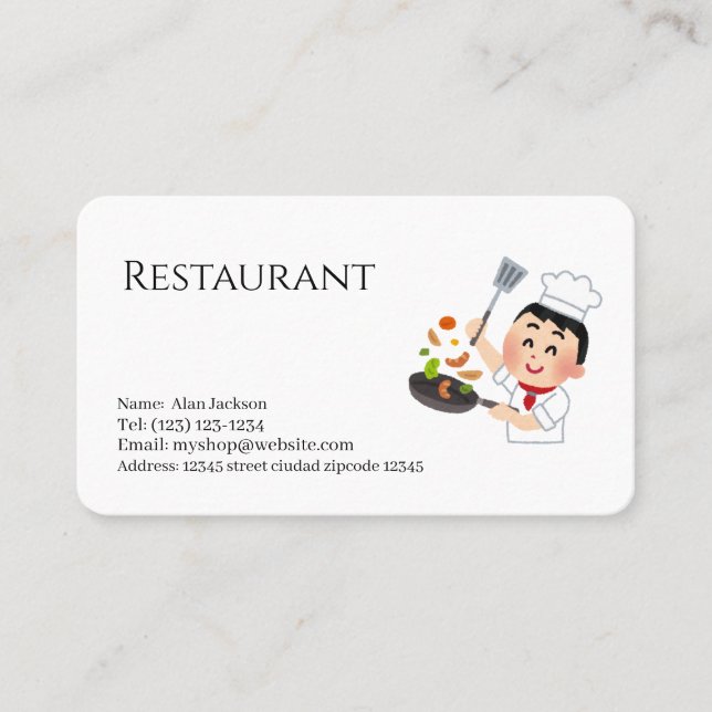 Cartão De Visita restaurante (Frente)