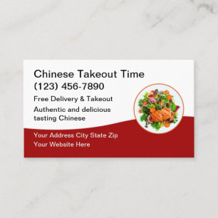Cartão De Visita Restaurante Asiático de Cuisina de Compras Chines