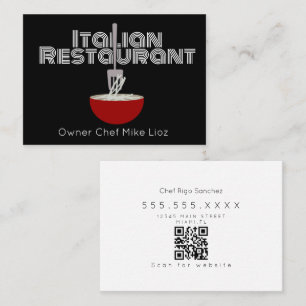 Cartão De Visita Restaurante Caminhão de Comida Italiana Ousada 