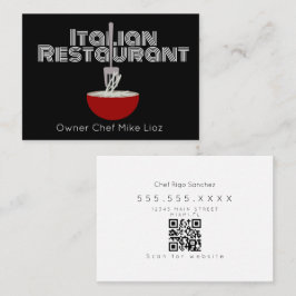 Cartão De Visita Restaurante de Caminhão de Comida Italiano Negrito