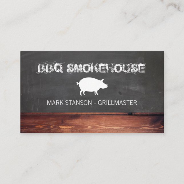 Cartão De Visita Restaurante De churrasco / Porco (Frente)