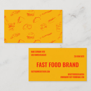 Cartão De Visita Restaurante de Frango Hambúrguer de Fast Food Lara