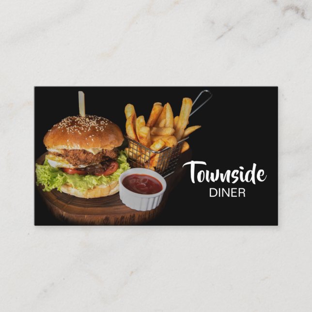 Cartão De Visita Restaurante de Hambúrguer de Comida (Frente)