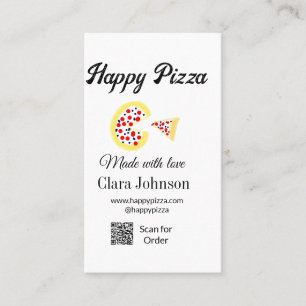 Cartão De Visita Restaurante de pizza café pizzaria digitalize códi