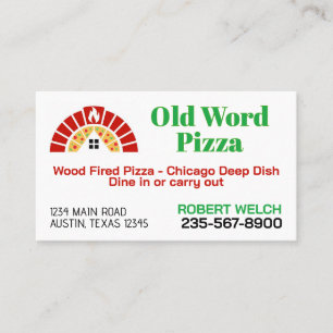 Cartão De Visita Restaurante de Pizza Italiana