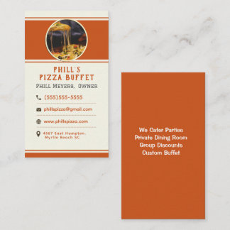 Cartão De Visita Restaurante de pizza personalizada moderna