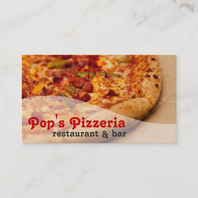 Cartão De Visita Restaurante de Pizzaria Comida Refeições Catering (Frente)