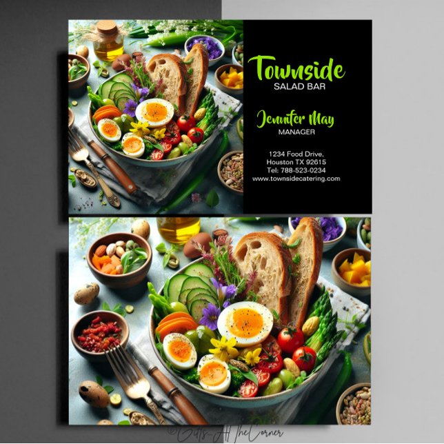 Cartão De Visita Restaurante de Saladas (Criador carregado)